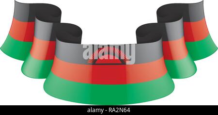 Malawi Fahne, Vector Illustration auf weißem Hintergrund Stock Vektor