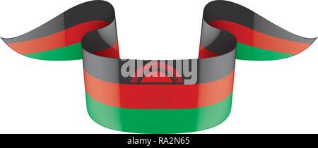 Malawi Fahne, Vector Illustration auf weißem Hintergrund Stock Vektor