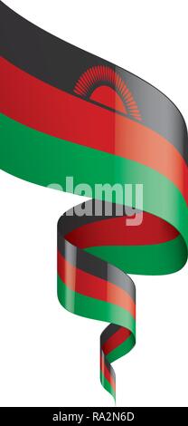 Malawi Fahne, Vector Illustration auf weißem Hintergrund Stock Vektor