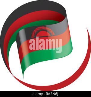 Malawi Fahne, Vector Illustration auf weißem Hintergrund Stock Vektor