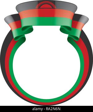 Malawi Fahne, Vector Illustration auf weißem Hintergrund Stock Vektor