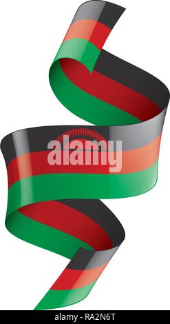Malawi Fahne, Vector Illustration auf weißem Hintergrund Stock Vektor