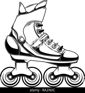 Abbildung: rollschuhe. Design Element für Logo, Label, Emblem, Zeichen, Poster. Vector Illustration Stock Vektor