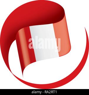 Peru Flagge, Vector Illustration auf weißem Hintergrund Stock Vektor