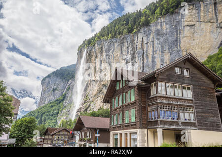 Altstadt Lauterbrunnen in der Schweiz Stockfoto