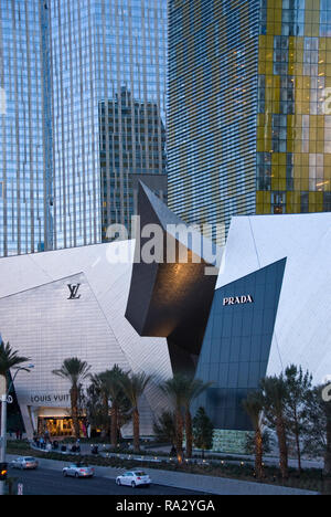 Die Geschäfte der Kristalle, auch bekannt als Kristalle an CityCenter ist ein Luxus Shopping Mall in der Innenstadt Komplex auf dem Strip, Las Vegas, Nevada. Stockfoto