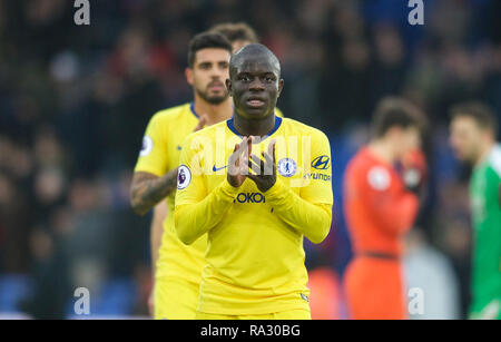 London, Großbritannien. 30 Dez, 2018. Ngolo Kante des FC Chelsea in der Premier League Match zwischen Crystal Palace und Chelsea an Selhurst Park, London, England am 30. Dezember 2018. Foto von Andrew Aleks. Credit: Andrew Rowland/Alamy leben Nachrichten Stockfoto