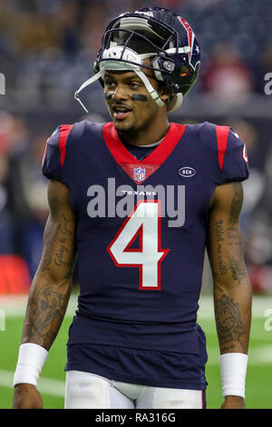 Houston, TX, USA. 30 Dez, 2018. Houston Texans Quarterback Deshaun Watson (4) vor dem Spiel gegen die Jacksonville Jaguars an NRG Stadion in Houston, TX. John Glaser/CSM/Alamy leben Nachrichten Stockfoto