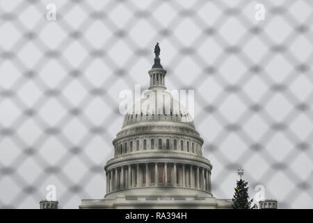 (190101) - Washington, Januar 1, 2019 (Xinhua) - Foto auf 31. Dez., 2018 zeigt das Capitol Hill in Washington, DC, USA. Haus Demokraten haben angeblich einen Plan der laufenden teilweisen Schließung der US-Bundesregierung zu beenden, ohne die finanziellen Mittel für die Grenzmauer Präsident Donald Trump vorbereitet. Die untere Kammer ist die Planung eine Notlösung Ausgabe Rechnung zu übergeben Donnerstag, wenn der neue Kongress tagt die Abteilung für Innere Sicherheit im bisherigen Umfang zu finanzieren durch Feb 8, mit 1,3 Milliarden US-Dollar für Fechten und andere Sicherheitsmaßnahmen, berichteten mehrere Nachrichten o Stockfoto