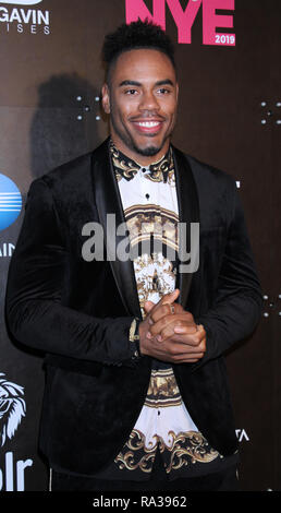 New York, USA. 31. Dez 2018. 31. Dezember 2018 Rashad Jennings besuchen Marquis Silvester 2019 im Marriott Marquis Times Square in New York am 31. Dezember 2018 Quelle: RW/MediaPunch Credit: MediaPunch Inc/Alamy leben Nachrichten Stockfoto