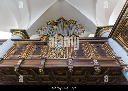 Kronborg, Helsingør, Dänemark - 30 August 2014: Organe, die in der Kapelle im Schloss Kronborg. Schloss Kronborg, wichtigsten Renaissance palast im Norden Stockfoto