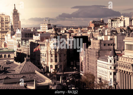Metropole Hotel in Madrid in einem schönen Sommertag, Spanien Stockfoto