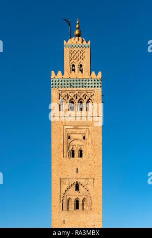 Minarett der Koutoubia-Moschee, Marrakesch, Marokko Stockfoto