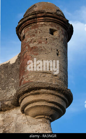 Histoic gun Turm von Castillo de San Marcos, Fort in St. Augustine Stockfoto