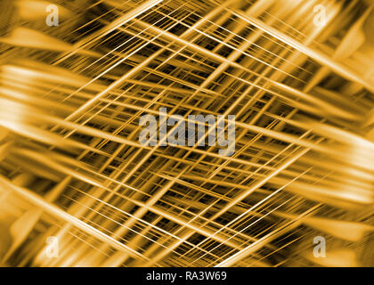 Dynamische Schwarz und Gold Speed Lines Hintergrund Stockfoto