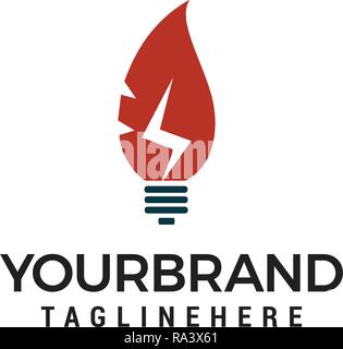 Öko Strom Strom Logo Design Element Stock Vektor