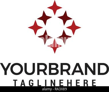 Star Rectangle Logo Design Template Stock Vektor