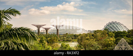 Singapur - Dezember 2018: Luftaufnahme des botanischen Garten, Gärten an der Bucht in Singapur. Stockfoto