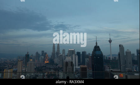 Abendlicher Blick über Kuala Lumpur, Malaysia Stockfoto