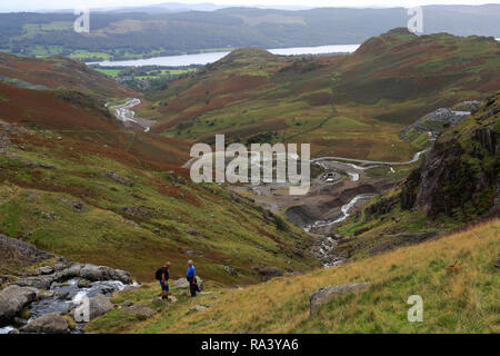 Die Kupferminen Tal über Coniston Stadt, Nationalpark Lake District, Cumbria, England, Großbritannien Stockfoto