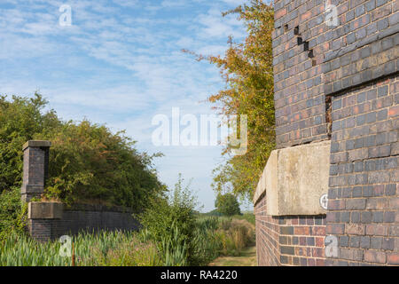 Stillgelegte GNR und LNWR Bahnstrecke, die einmal über die Grantham und Nottingham Canal in der Nähe von Belvoir gekreuzt. Nottinghamshire, England, Großbritannien Stockfoto