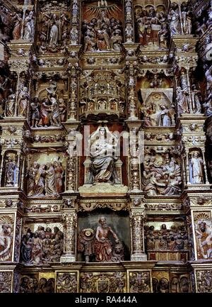 RETABLO MAYOR - SIGLO XVI. Thema: RODRIGUEZ JUAN. Ort: EL PARRAL. SEGOVIA. Spanien. Stockfoto