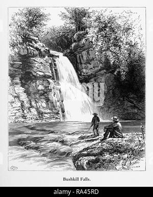 Bushkill Falls, Delaware Water Gap, Pennsylvania, USA, US-amerikanischen Viktorianischen Gravur, 1872 Stockfoto