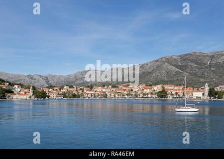 Küstenstadt Cavtat in der Nähe von Dubrovnik, Dalmatien, Kroatien Stockfoto