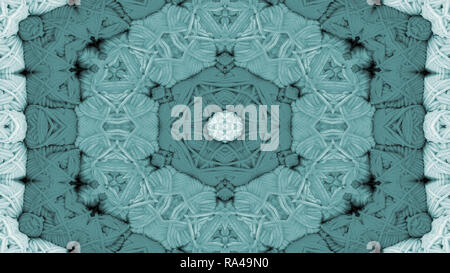 Abstrakte Farbenfrohe symmetrische Muster Dekorative dekorative Kaleidoskop Bewegung geometrischen Formen Kreis und Star Stockfoto