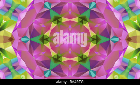 Abstrakte Farbenfrohe symmetrische Muster Dekorative dekorative Kaleidoskop Bewegung geometrischen Formen Kreis und Star Stockfoto