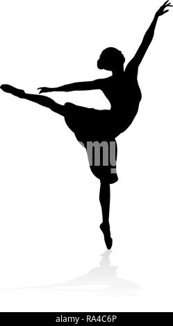 Silhouette Ballet Dancer Stock Vektor