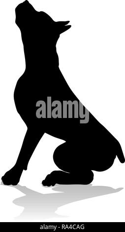 Hund Silhouette Haustier Stock Vektor