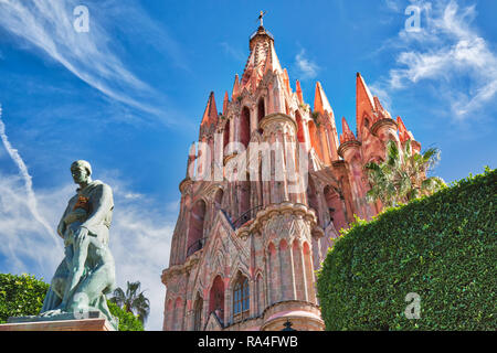 San Miguel de Allende, Sehenswürdigkeiten Parroquia de San Miguel Arcangel Kathedrale im historischen Stadtzentrum Stockfoto