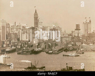 Skyline von Lower New York City, 24. September 1908. Stockfoto