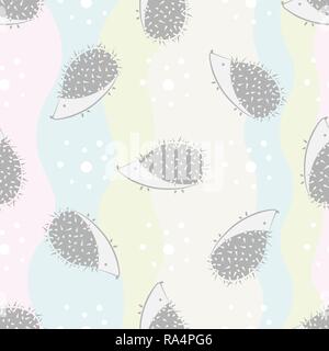 Lustige Igel nahtlose Muster auf bunten Hintergrund 10 eps Stock Vektor