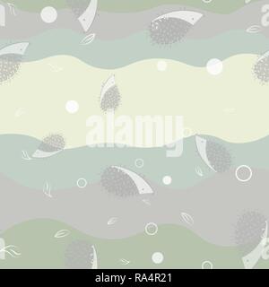 Nahtlose Muster lustige Igel auf bunten Hintergrund 10 eps Stock Vektor