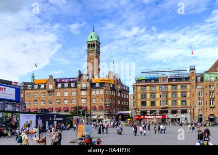 Dania - Region Seeland - Kopenhaga - Panorama centrum miasta - Plac Ratuszowy Dänemark - Seeland - Kopenhagen - Panoramablick auf die Innenstadt mit Rathausplatz Stockfoto