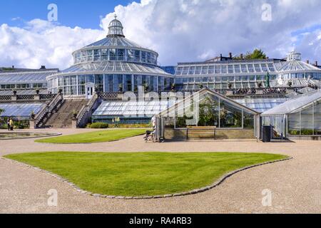 Dania - Region Seeland - Kopenhaga - Ogrod Botaniczny Uniwersytetu Kopenhagi, pawilony zabytkowe szklarni Dänemark - Seeland - Kopenhagen Stadtzentrum - Universität botanischer Garten mit historischen Stockfoto