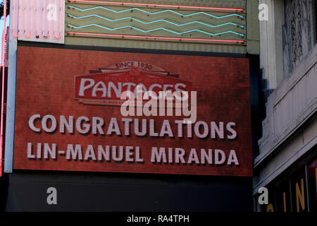 Lin-Manuel Miranda ist mit einem Stern auf dem Hollywood Walk of Fame geehrt Mit: Atmosphäre, In: Los Angeles, Kalifornien, Vereinigte Staaten, wenn: 30 Nov 2018 Credit: Nicky Nelson/WENN.com Stockfoto