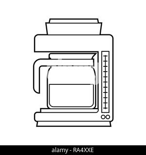 Isolierte Kaffeemaschine auf weißem Hintergrund, einfache Linie Vektor Illustration Stock Vektor