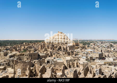 Festung von Shali (SCHALI) Die alte Stadt von Oase Siwa in Ägypten Stockfoto