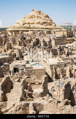 Festung von Shali (SCHALI) Die alte Stadt von Oase Siwa in Ägypten Stockfoto