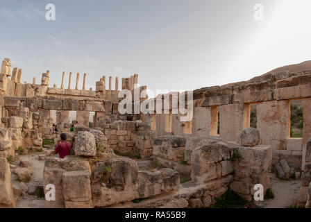 Teilweise restauriert Qasr Al-Iraq Al-Abd Palast am historischen Ort, Jordanien Stockfoto