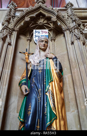 Statue des hl. Monika in der Kathedrale von Salisbury GROSSBRITANNIEN Stockfoto