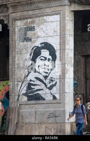 Wandmalerei der Seele Sänger James Brown in Havanna Kuba Karibik Stockfoto