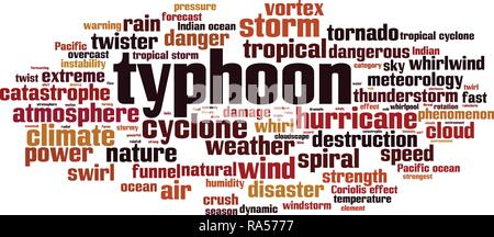 Typhoon Wort cloud Konzept. Vector Illustration Stock Vektor