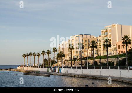 Malta, Aussicht auf Mittelmeer, St. Paul's Bay Sea dock Stockfoto