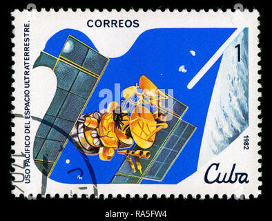 Briefmarke aus Kuba in der cosmonautics Day 1982 Serie Stockfoto