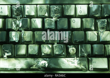 Nahaufnahme von verbrannten Tastatur Stockfoto