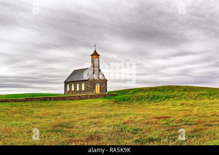 Hvalsneskirkja, Kirche von Hvalsnes, Sandgerði, Sandgerdi, Suðurnes, Sudurnes, Halbinsel Reykjanes, in der Nähe von Reykjavik, Island Stockfoto